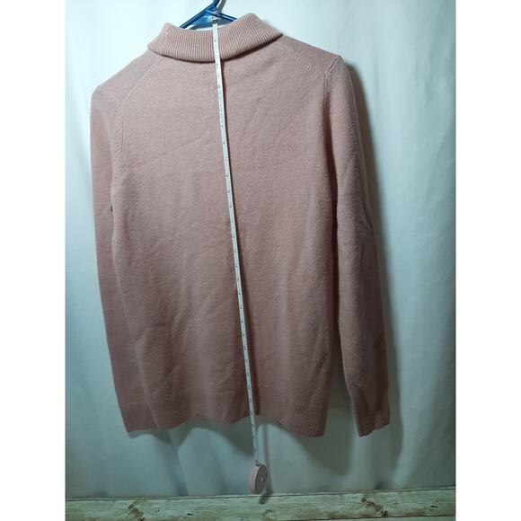 Dusty Rose Light Mauve Turtle Neck Cashmere Sweater Womens Small Bloomingdale - Picture 6 of 6